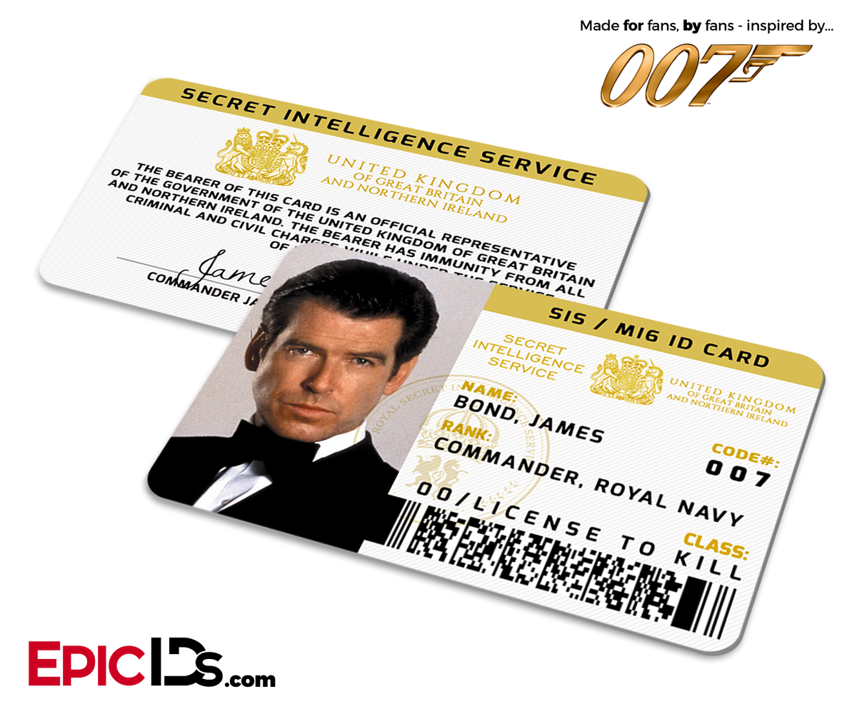 James Bond 007  Inspired (Pierce Brosnan) Secret Intelligence Service ID - Epic IDs