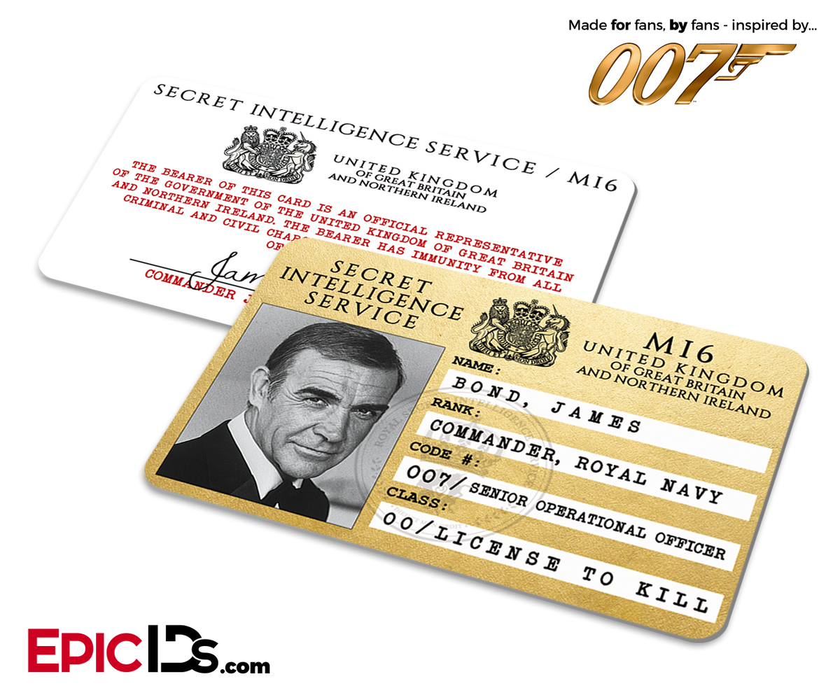 James Bond 007  Inspired (Sean Connery) Secret Intelligence Service ID - Epic IDs