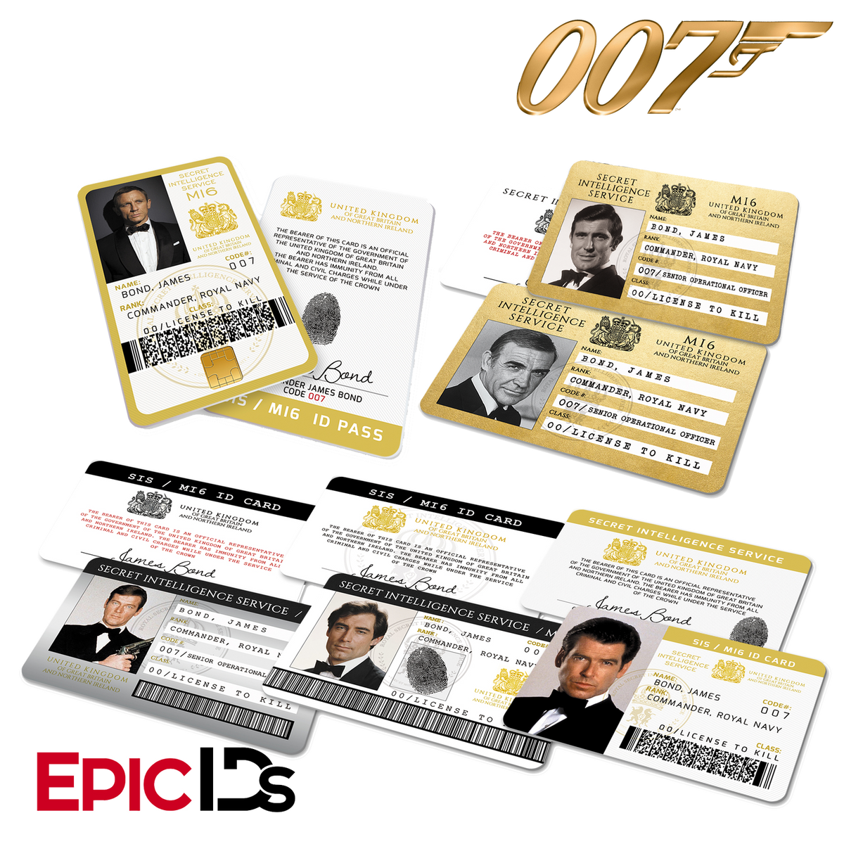 James Bond 007  Inspired Secret Intelligence Service ID (Complete Collection) - Epic IDs