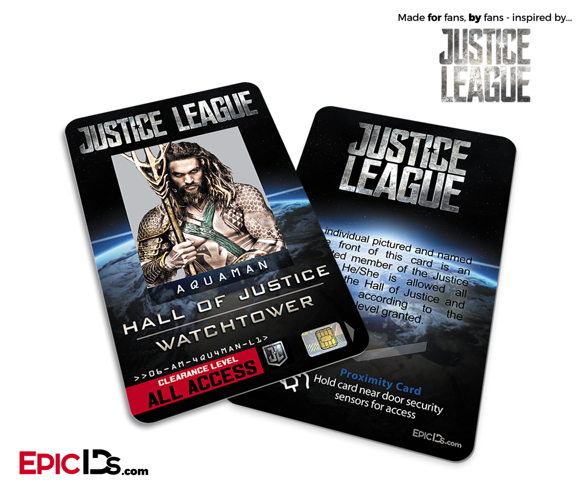 Justice League Watchtower: Hall of Justice Access Badge ID - Aquaman - Epic IDs