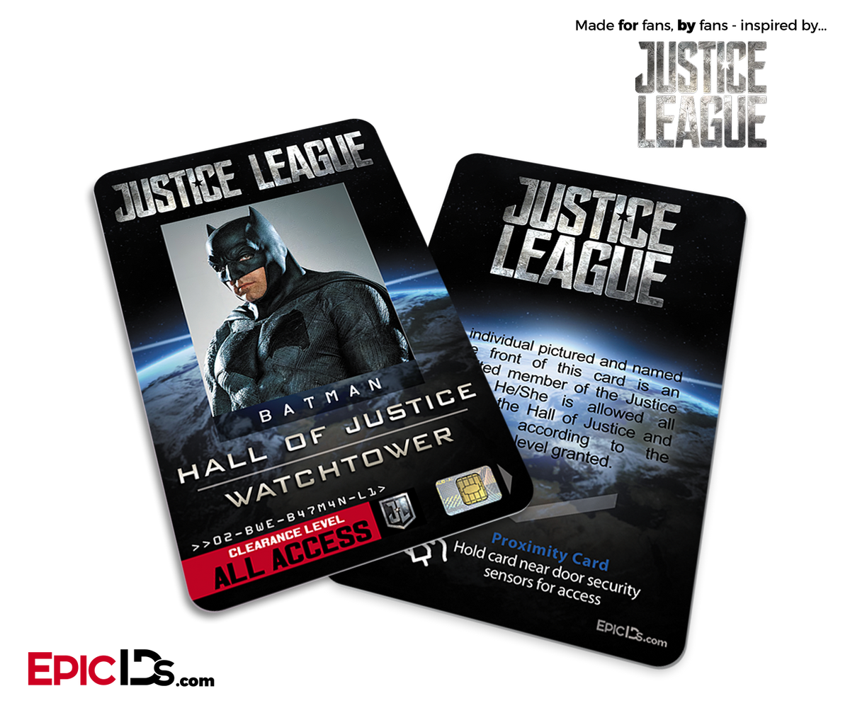 Justice League Watchtower: Hall of Justice Access Badge ID - Batman - Epic IDs