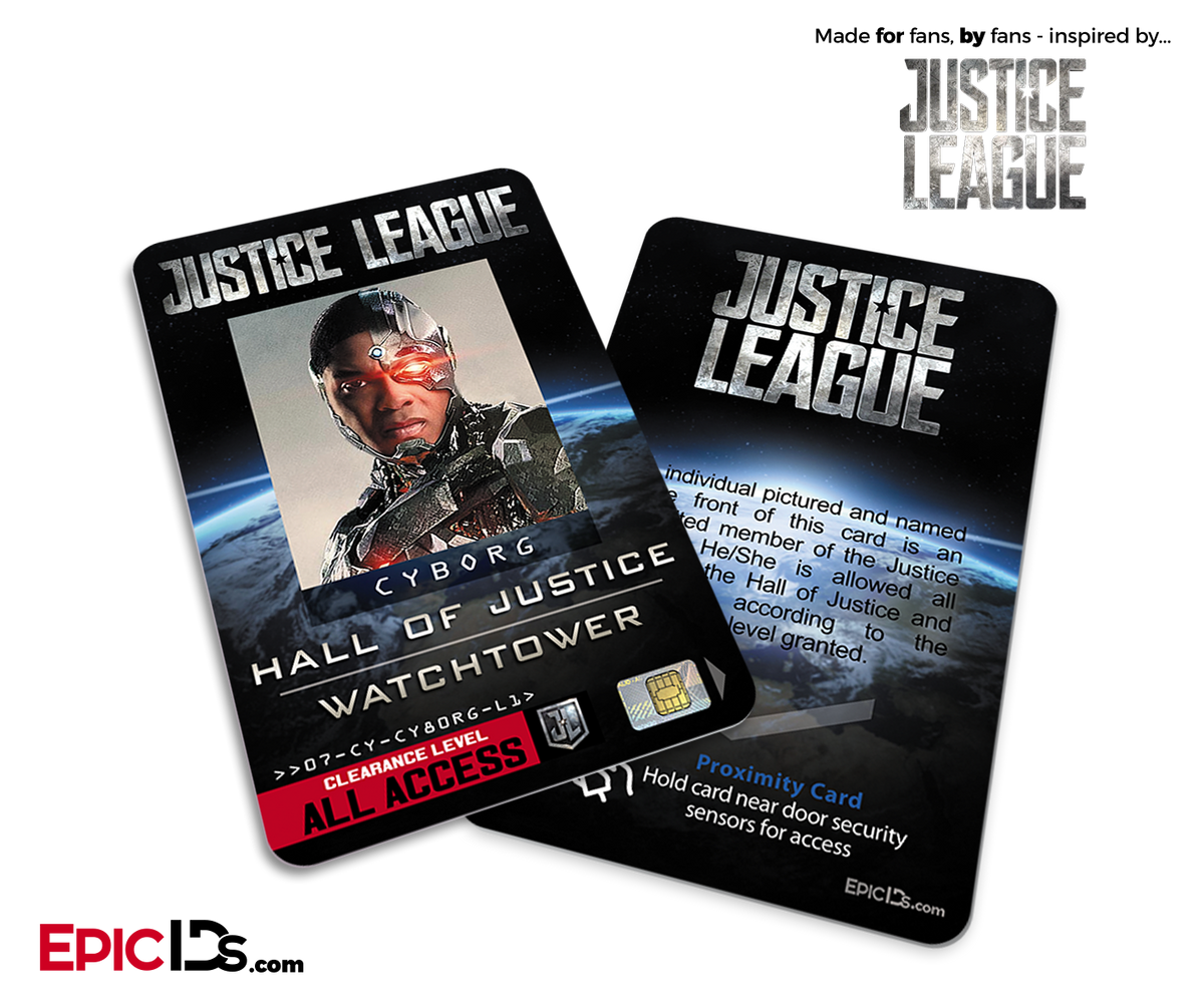 Justice League Watchtower: Hall of Justice Access Badge ID - Cybord - Epic IDs