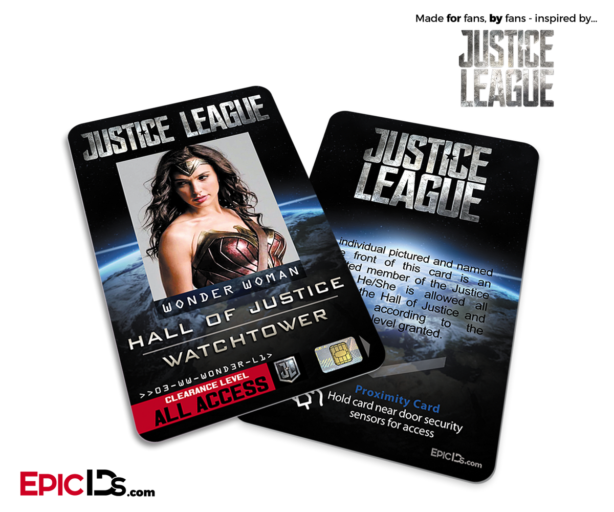 Justice League Watchtower: Hall of Justice Access Badge ID - Wonder Woman - Epic IDs