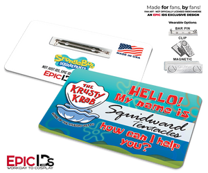Squidward Krusty Krab Employee ID Badge – SpongeBob SquarePants