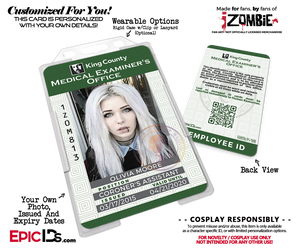 King County Medical Examiners Office 'iZombie' Cosplay Employee ID [Photo Personalized] - Epic IDs