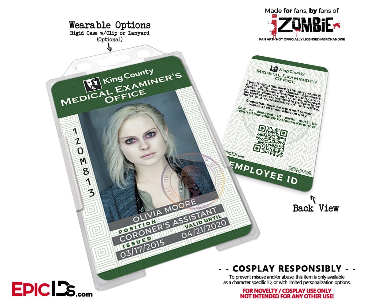 King County Medical Examiners Office 'iZombie' Cosplay Employee King County Medical Examiners Office 'iZombie' Cosplay Employee