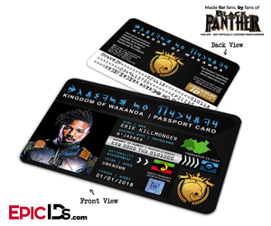 Kingdom of Wakanda Passport Card (Inspired by Black Panther) - Killmonger - Epic IDs