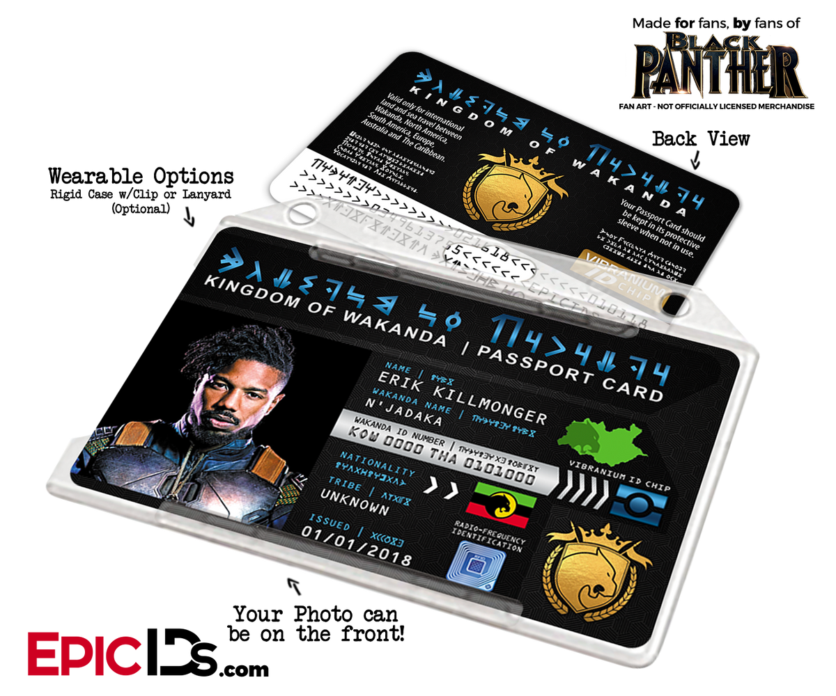 Kingdom of Wakanda Passport Card (Inspired by Black Panther) - Killmonger - Epic IDs