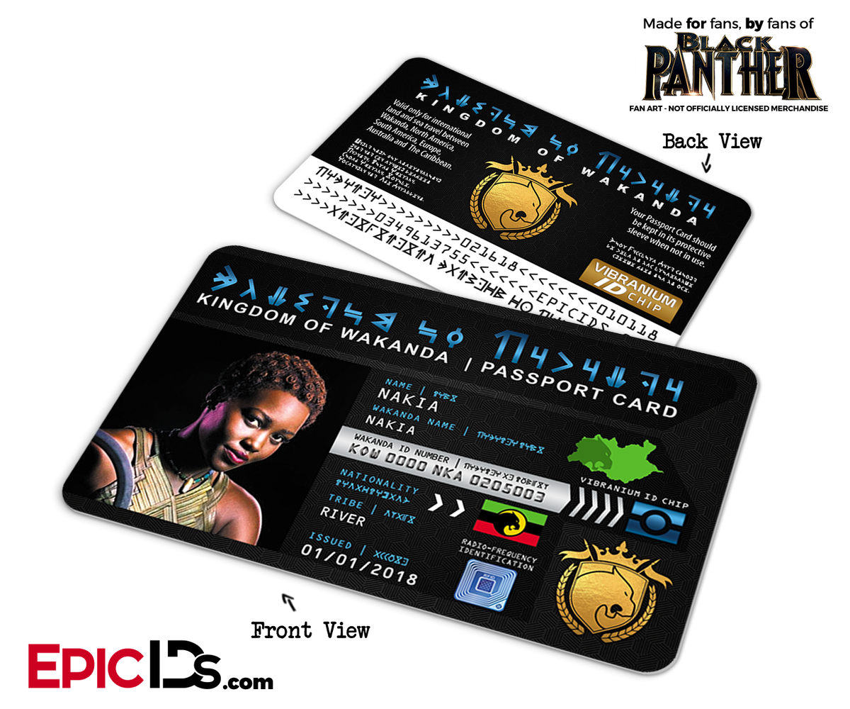 Kingdom of Wakanda Passport Card (Inspired by Black Panther) - Nakia - Epic IDs