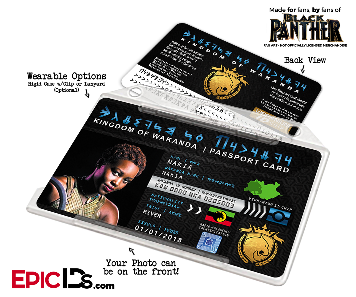 Kingdom of Wakanda Passport Card (Inspired by Black Panther) - Nakia - Epic IDs