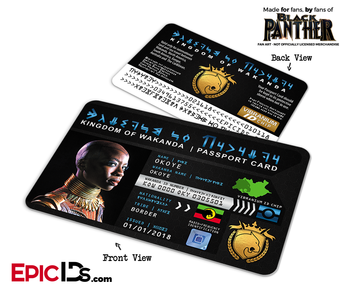 Kingdom of Wakanda Passport Card (Inspired by Black Panther) - Okoye - Epic IDs