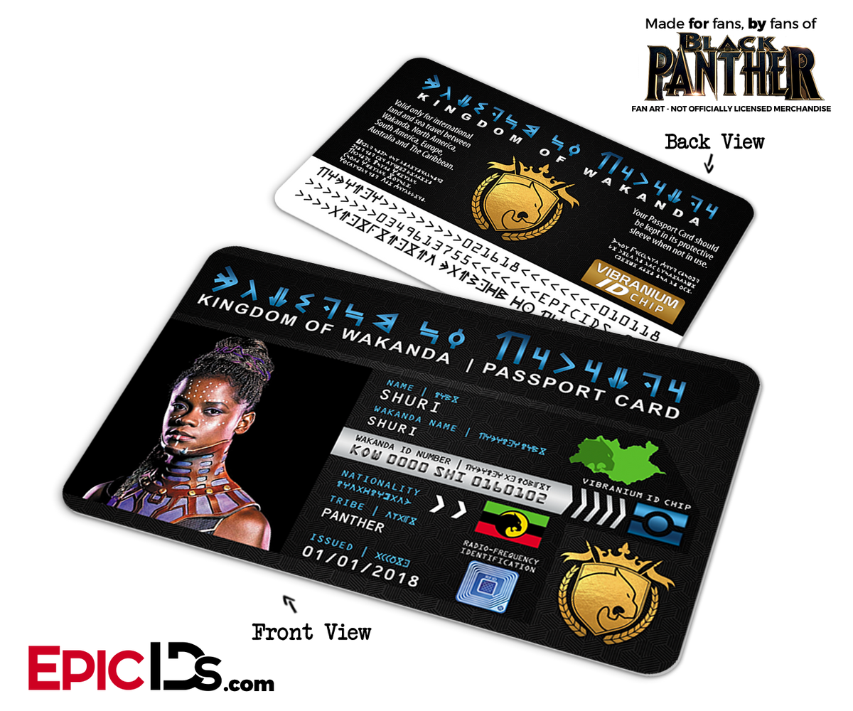 Kingdom of Wakanda Passport Card (Inspired by Black Panther) - Shuri - Epic IDs