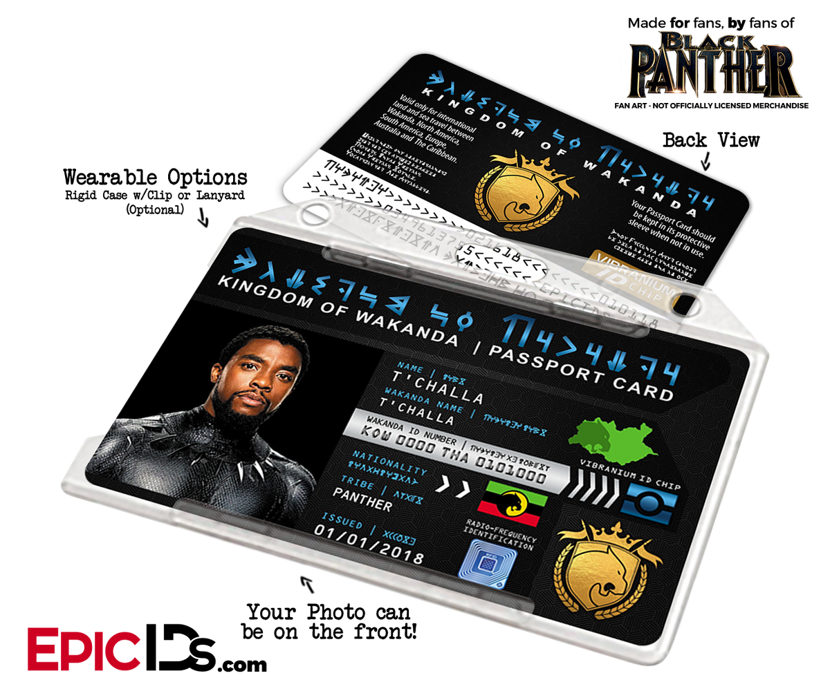 Kingdom of Wakanda Passport Card (Inspired by Black Panther) - T&#39;Challa - Epic IDs