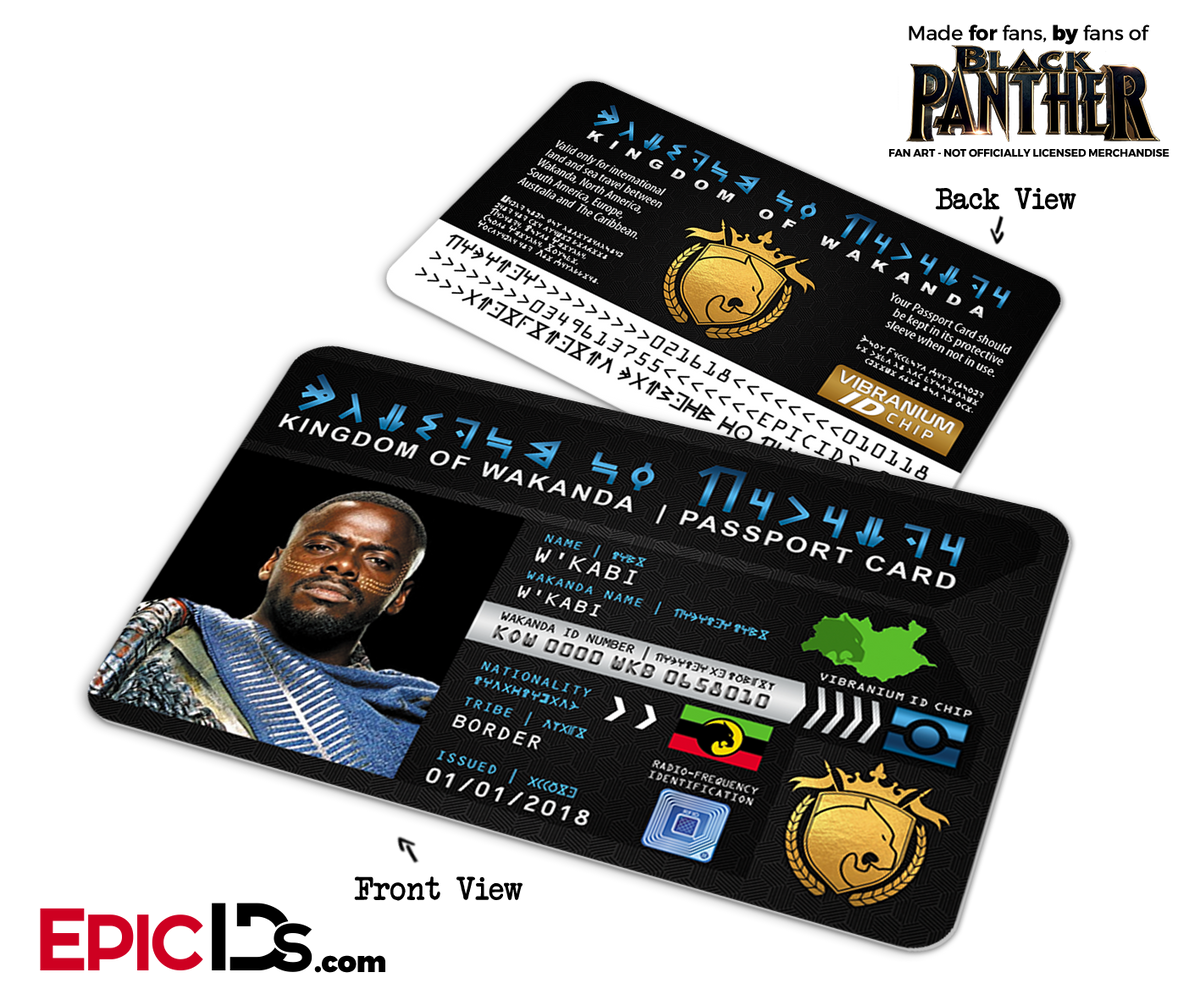 Kingdom of Wakanda Passport Card (Inspired by Black Panther) - W&#39;Kabi - Epic IDs