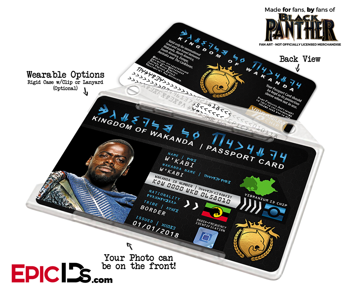 Kingdom of Wakanda Passport Card (Inspired by Black Panther) - W&#39;Kabi - Epic IDs