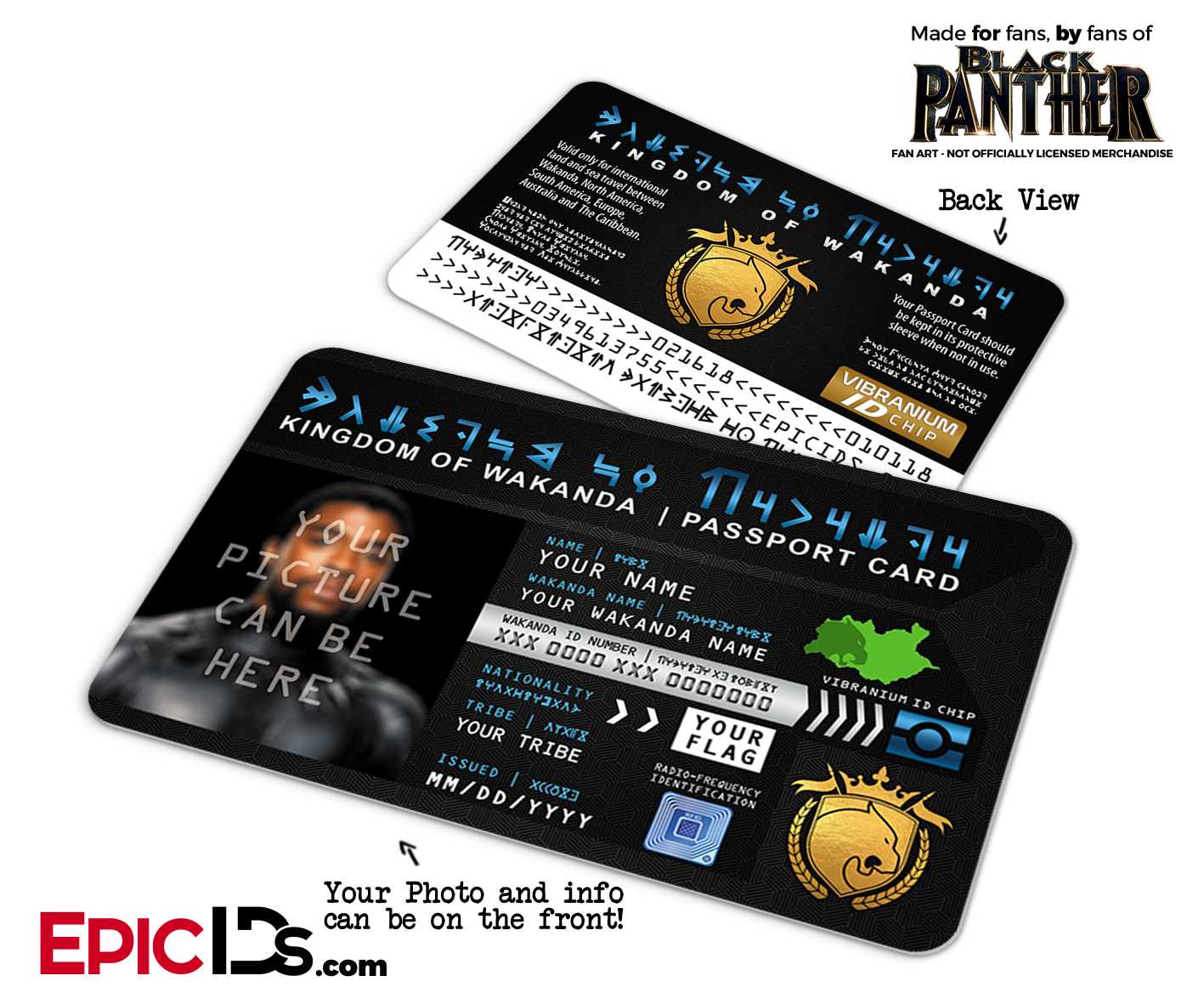 Kingdom of Wakanda Passport Card (Inspired by Black Panther) [Photo Personalized] - Epic IDs