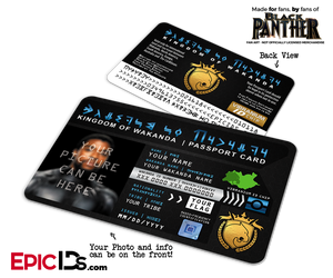 Kingdom of Wakanda Passport Card (Inspired by Black Panther) [Photo Personalized] - Epic IDs