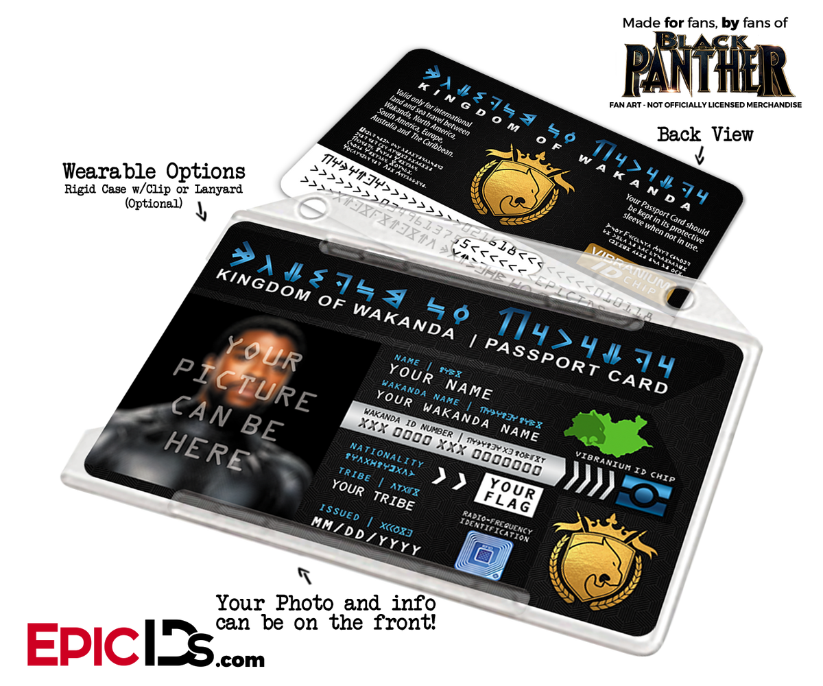 Kingdom of Wakanda Passport Card (Inspired by Black Panther) [Photo Personalized] - Epic IDs