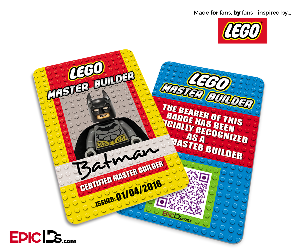 Batcedit Card LEGO Master Builder ID Card, inspired by 'The LEGO Movie' — Batman ...