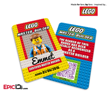 LEGO Master Builder ID Card, inspired by 'The LEGO Movie' — Emmet
