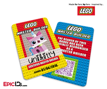 LEGO Master Builder ID Card, inspired by 'The LEGO Movie' — Unikitty
