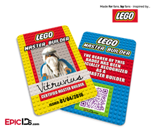 LEGO Master Builder ID Card, inspired by 'The LEGO Movie' — Vitruvius