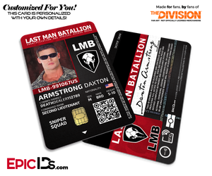 Last Man Batallion (LMB) 'The Division' Soldier ID Badge [Photo Personalized] - Epic IDs