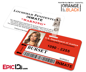 Litchfield Penitentiary 'OITNB' Inmate Wearable ID Badge - Burset, Sophia