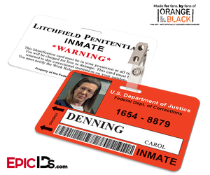 Litchfield Penitentiary 'OITNB' Inmate Wearable ID Badge - Denning, Carol