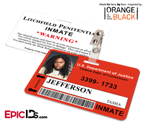 Litchfield Penitentiary 'OITNB' Inmate Wearable ID Badge - Jefferson, Tasha (Taystee)