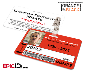 Litchfield Penitentiary 'OITNB' Inmate Wearable ID Badge - Jones, Erica