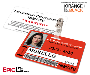 Litchfield Penitentiary 'OITNB' Inmate Wearable ID Badge - Morello, Lorna
