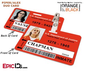 Litchfield Penitentiary 'OITNB' Inmate Wearable ID Badge -  Piper & Alex Reversible Duo ID