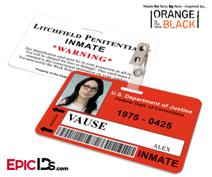 Litchfield Penitentiary 'OITNB' Inmate Wearable ID Badge - Vause, Alex