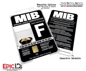 Agent F (Frank The Pug) Special Agent ID Badge (Eyes-Up) — Men in Black — Cosplay Prop