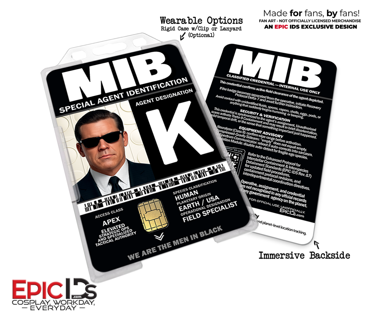 Agent K (1969) Special Agent ID Badge – Men in Black III — Cosplay Prop