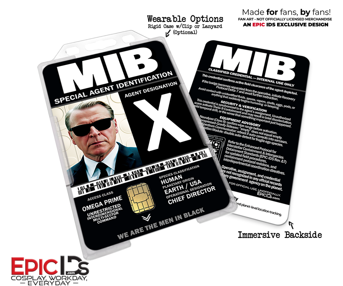 Agent X (1969) Special Agent/Chief Director ID Badge — Men in Black III — Cosplay Prop