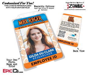 Max Rager 'iZombie' Cosplay Employee ID Name Badge — Photo Personalized