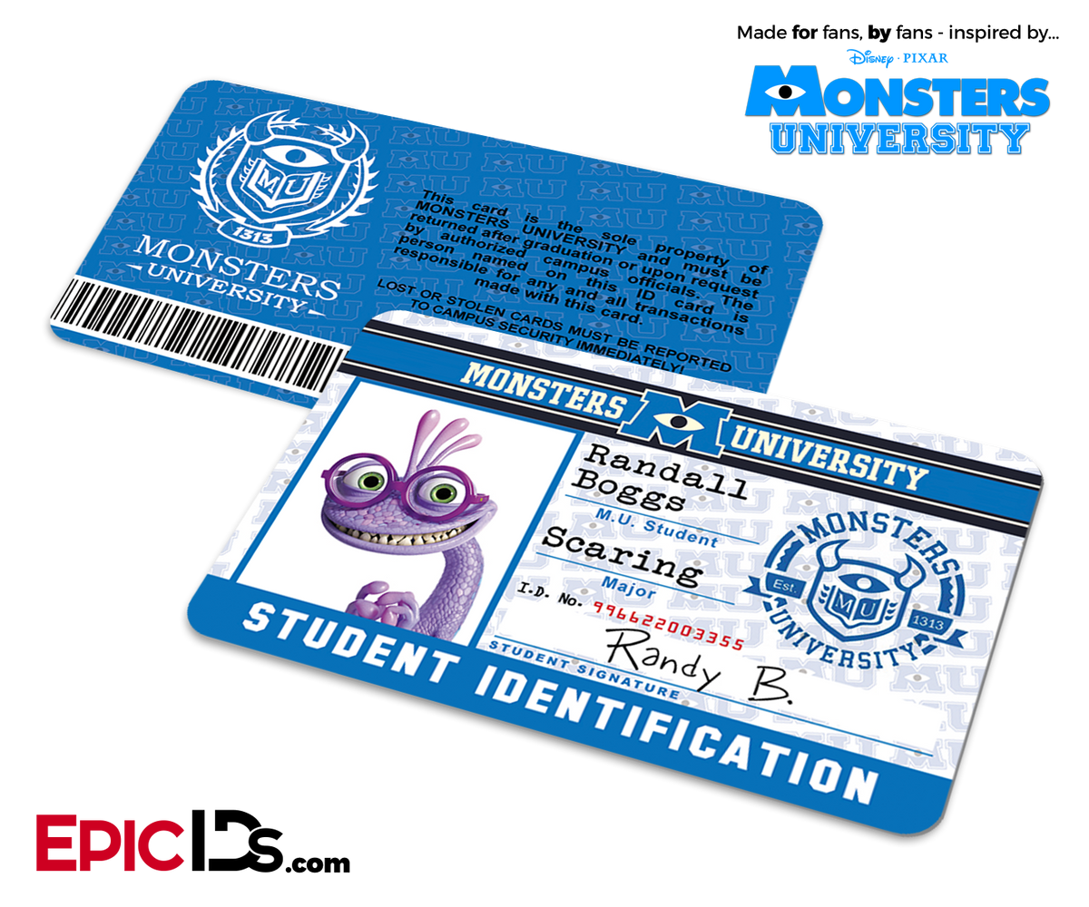 Monsters University Cosplay Student ID Card - Randy Boggs - Epic IDs