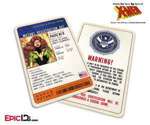 Mutant Registration Act 'X-Men' Classic Comic Identification Card - Jean Grey / Phoenix