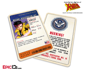 Mutant Registration Act 'X-Men' Classic Comic Identification Card - Jubilation Lee / Jubilee