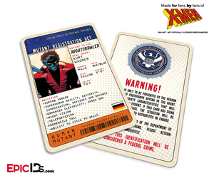 Mutant Registration Act 'X-Men' Classic Comic Identification Card - Kurt Wagner / NightCrawler