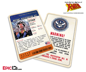 Mutant Registration Act 'X-Men' Classic Comic Identification Card - Ororo Munroe / Storm