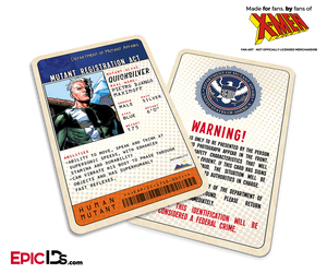 Mutant Registration Act 'X-Men' Classic Comic Identification Card - Pietro Maximoff / QuickSilver