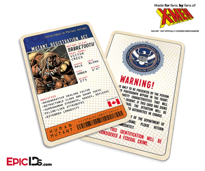 Mutant Registration Act 'X-Men' Classic Comic Identification Card - Victor Creed / SaberTooth