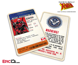 Mutant Registration Act 'X-Men' Classic Comic Identification Card - Wade Wilson / Deadpool