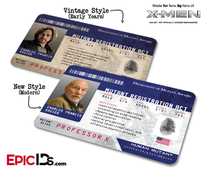 Mutant Registration Act 'X-Men' Identification Card - Charles Xavier / Professor X - Epic IDs