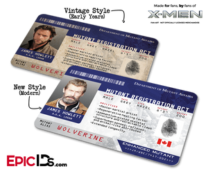 Mutant Registration Act 'X-Men' Identification Card - James Howlett 'Logan' / Wolverine