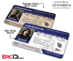 Mutant Registration Act 'X-Men' Identification Card - Katherine "Kitty" Pryde / Shadowcat - Epic IDs