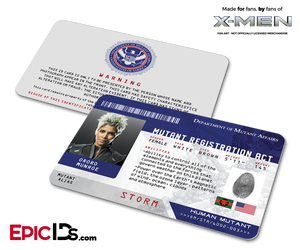 Mutant Registration Act 'X-Men' Identification Card - Ororo Munroe / Storm - Epic IDs